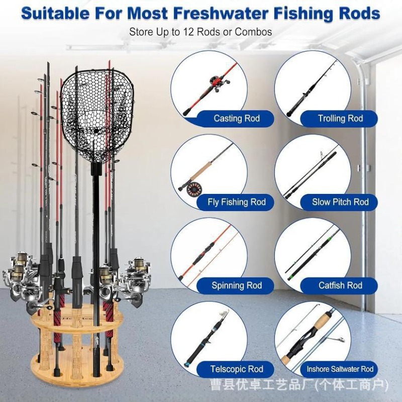 Round Solid Wood Fishing Rod S - Fishing Equipment Rod review and price